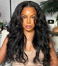 unice kinky straight v part wig human hair for women real glueless beginner friendly wear go wigs