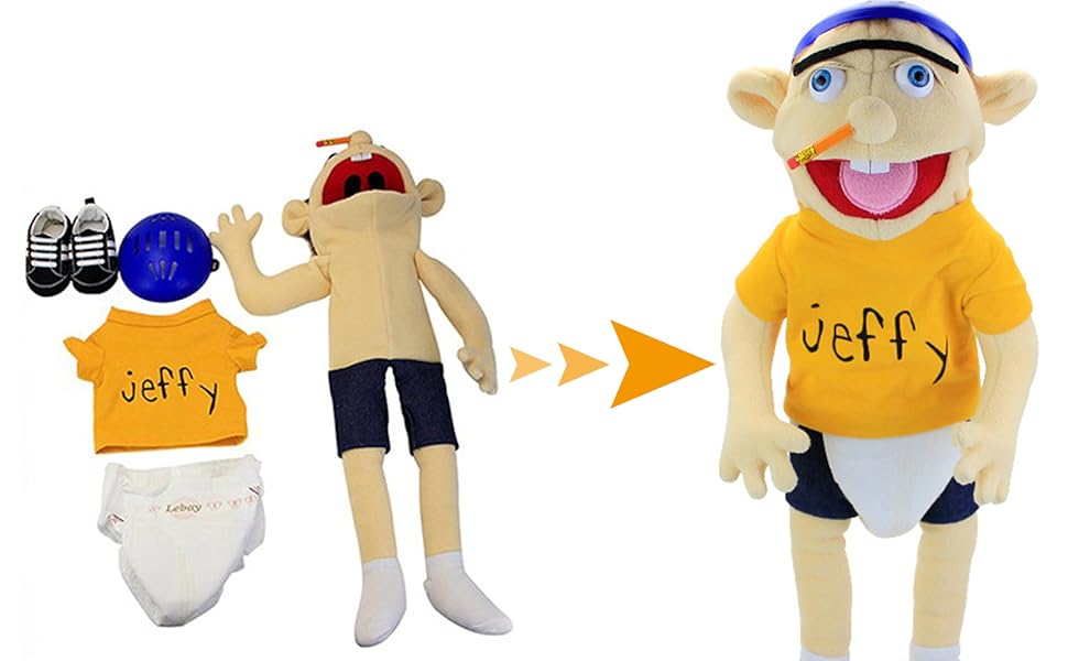 1Pcs Jeffy Puppet, Soft Hand Puppet for Kids, Funny Hand Puppets Plush
