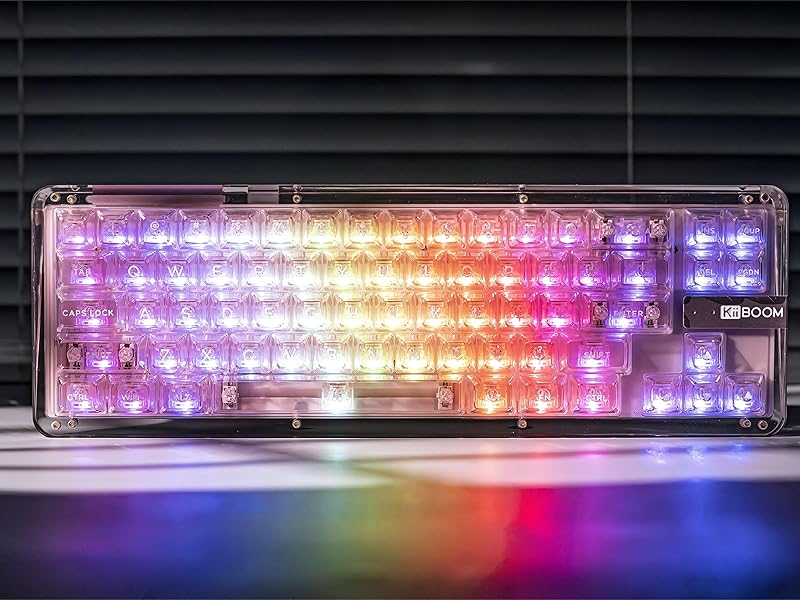 KiiBoom Phantom 68 65 Hot Swappable Crystal GasketMounted Mechanical Keyboard, BT5