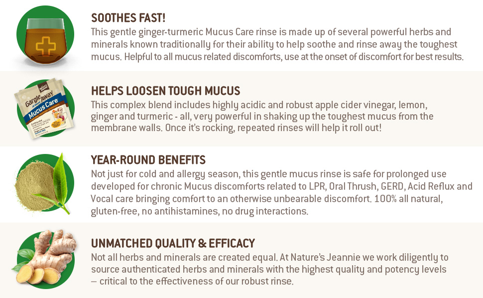 Nature's Jeannie, Mucus Care. Soothes fast, loosens tough mucus, year -round, quality.