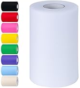 White Tulle Fabric Rolls 6 Inch by 100 Yards (300 feet) Tulle Roll Spool Fabric for DIY Tutu Skir...