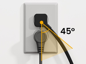 45° right angle  flat plug extension cord