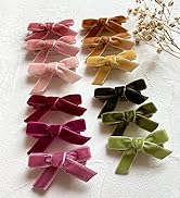 Velvet Baby Hair Clips, Boutique Mini Bows Barrettes, 20 Pcs Fully Lined Hair Alligator Clips for...