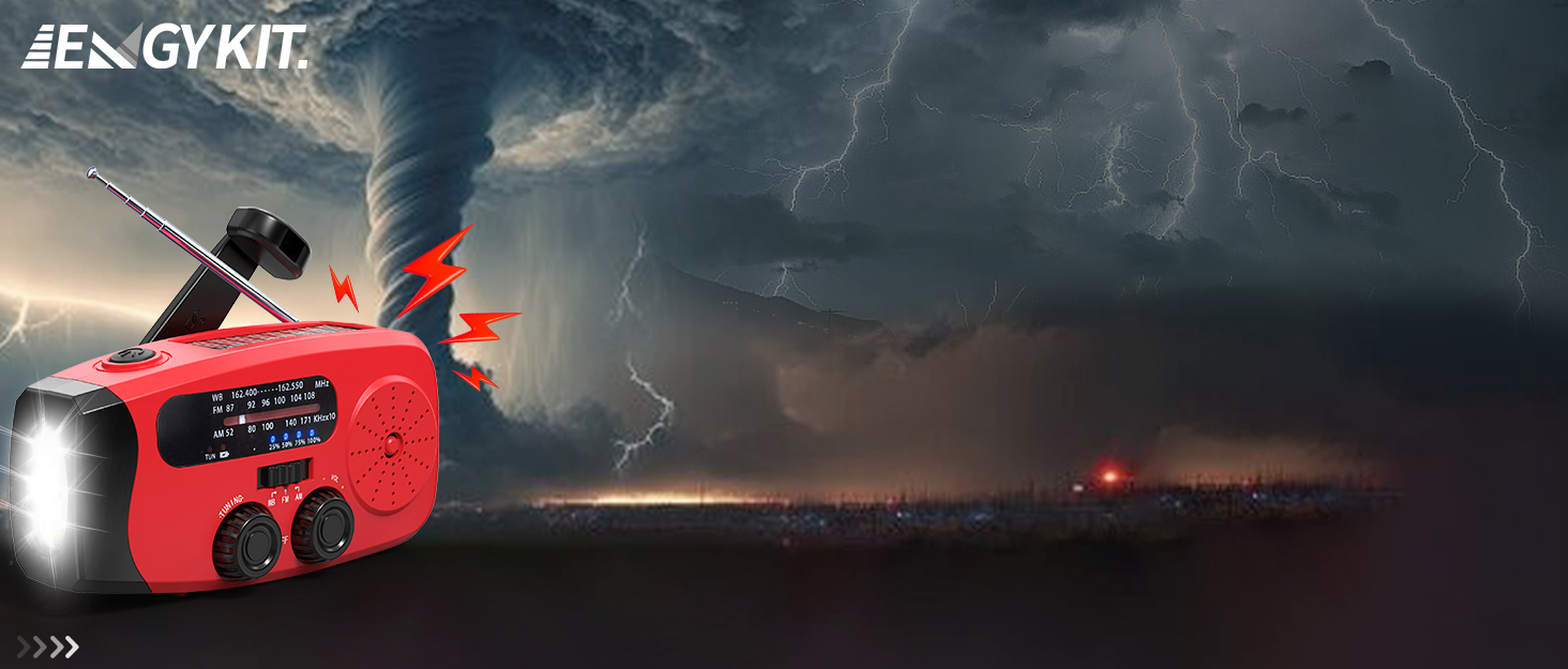 emergency hand crank radio wirh 3 led flashlight