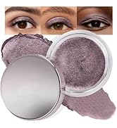 FeiCuiYun Cream Glitter Dark Purple Shimmer Metallic Eyeshadow Palette Makeup, Natural Single Min...