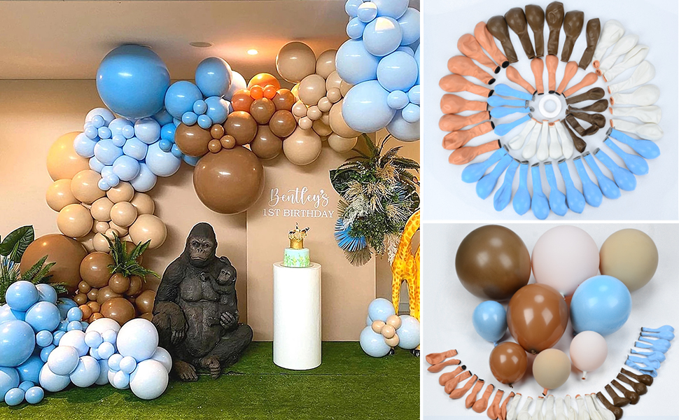 Kit Arche Ballon Ourse Thème, Rétro Cocoa Double Bleu Crème Bleu Pêche Nude  Apricot Taupe Ballon Guirlande Pour Boho Safari Bear Baby Shower Mariage  Genre Révéler Anniversaire Fête Décoration : : Cuisine