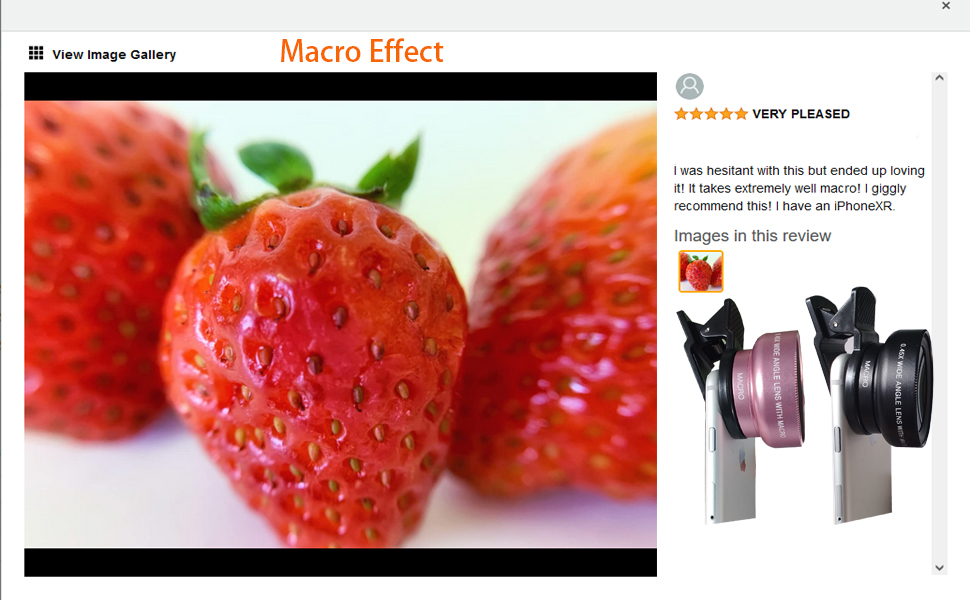 Peanutech Fisheye Lens iPhone Phone Camera Lens Kit Wide