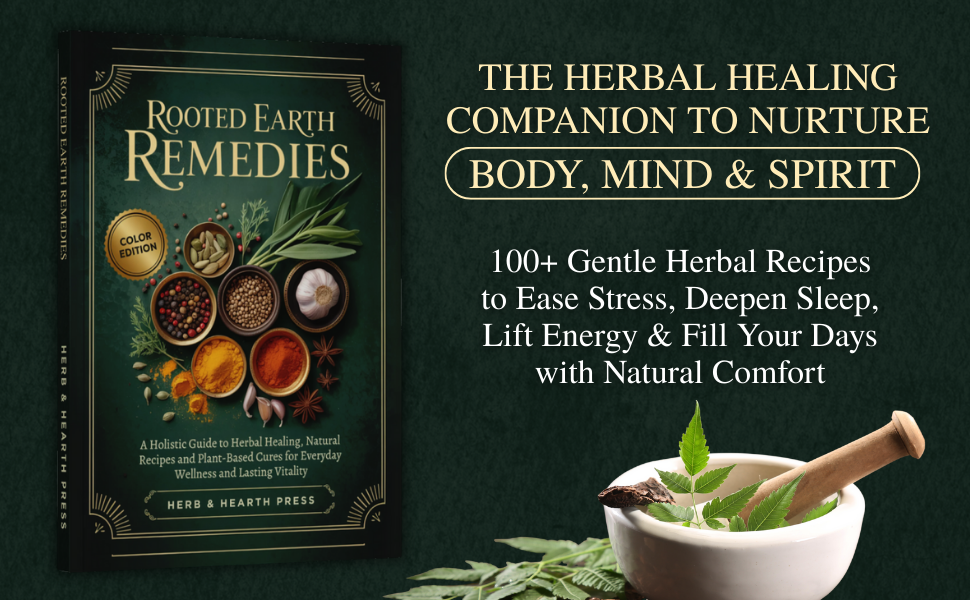 Book covers showing 'THE HERBAL HEALING', 'REMEDIES', and 'COMPANION TO NURTURE BODY, MIND & SPIRIT'. Collection of natural health and wellness books displayed together.