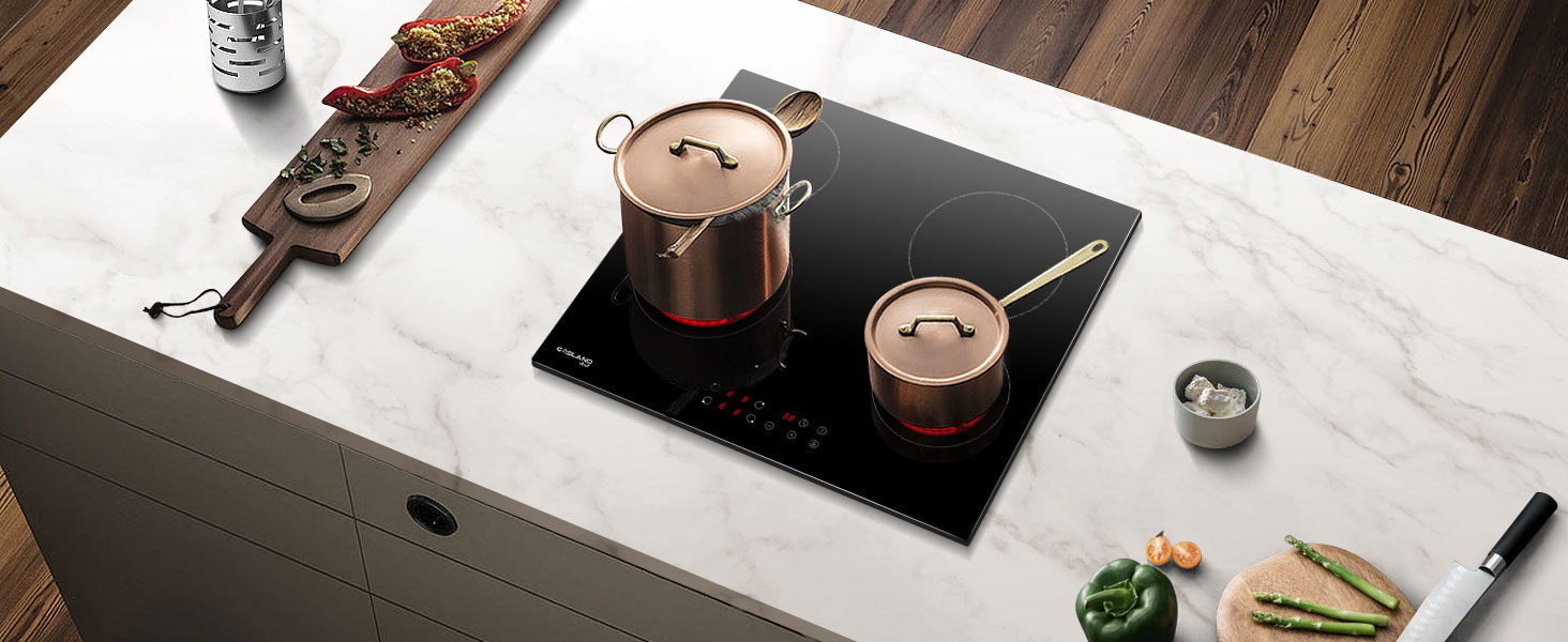 GASLAND Chef CH60BF 60cm Built-in Ceramic Hob, 4 Zones Electric Cooktop Sensor Touch Controls Timer Child Lock, 6kW 10 ceramic hob
