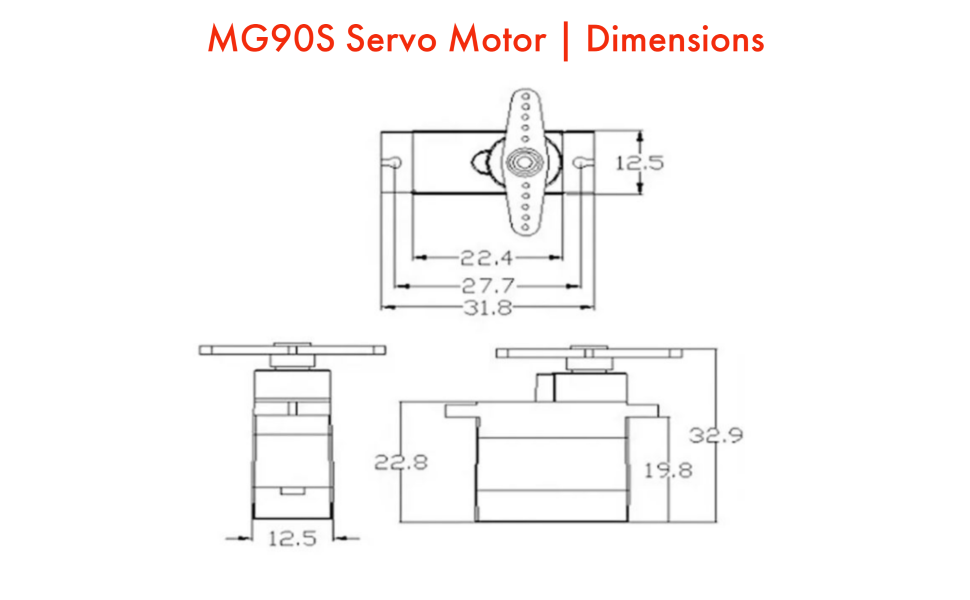 Maison Up HighPrecision 180° Rotation Servo Motor Metal Gear 2.2kgcm Stall Torque