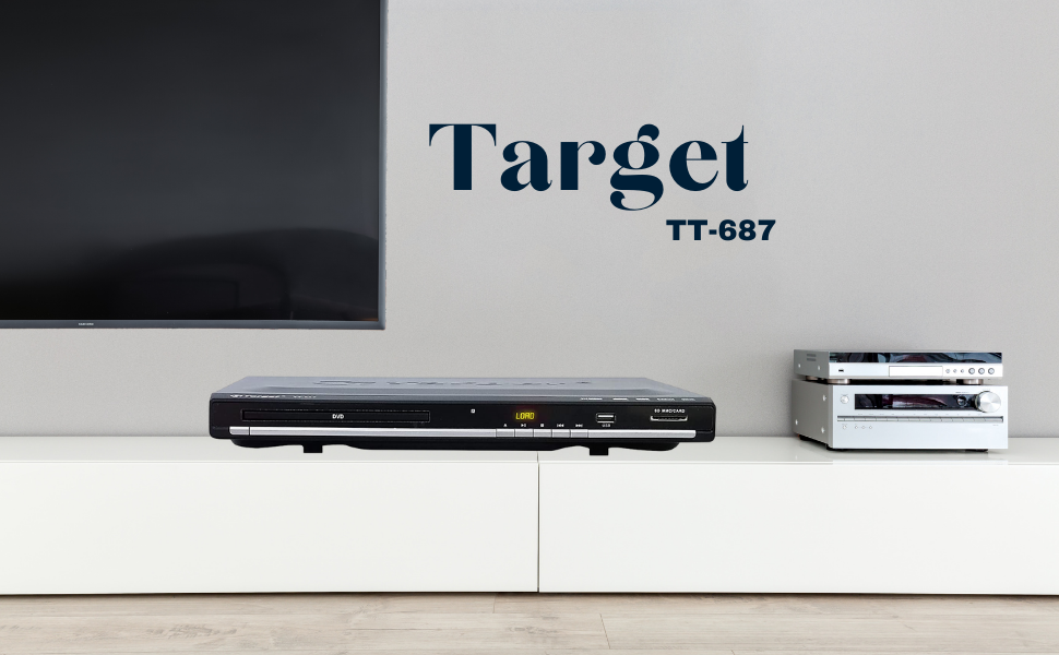 Target TT687 MPEG4 Technology 5.1 Channel DVD Player 100 watts with Builtin Speaker, CD