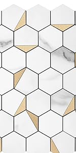 Hex Faux Marle + Gold
