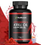 Nuboost Omega 3 Krill Oil con Astaxantina 2000 mg 200 capsulas - Aceite de Krill - Omega 3 EPA y ...