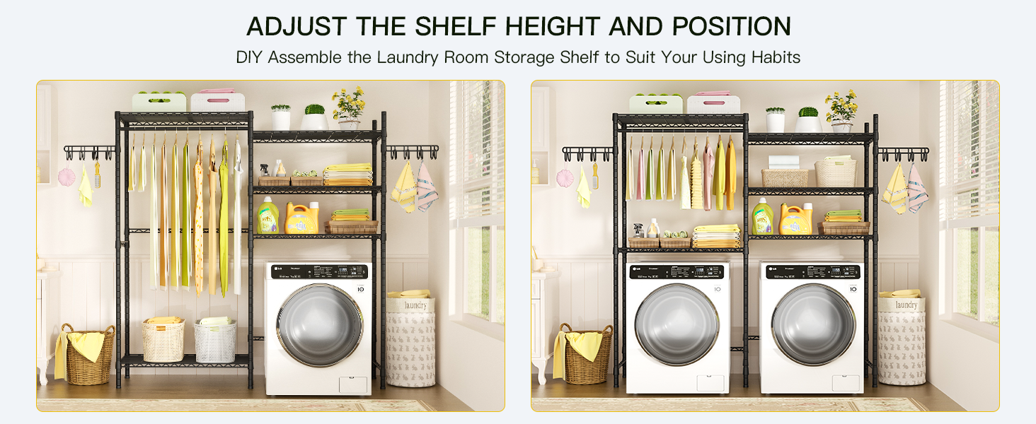 on the washer and dryer storage