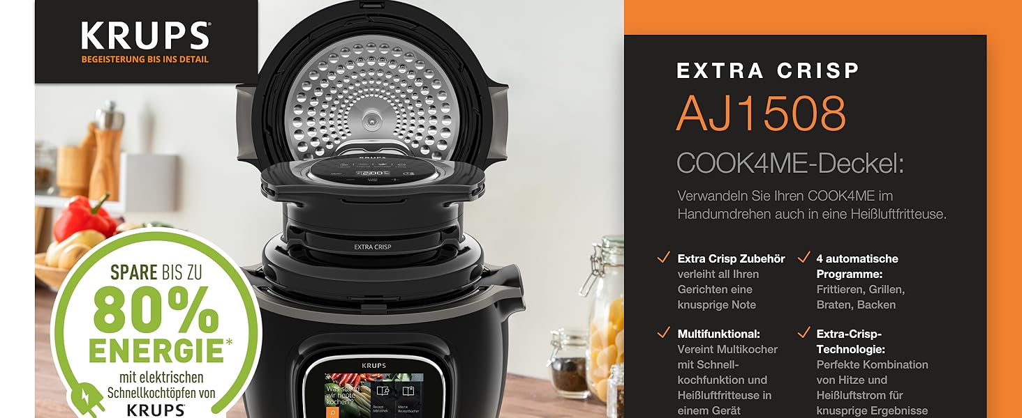Amazon.de Krups Cook4Me Extra CrispDeckel AJ1508 Timer 4