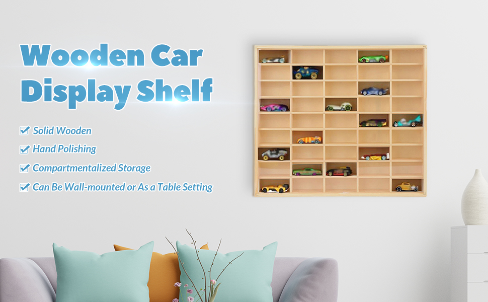 WeiLaiKeQi Wood Car Display Rack Car Diecast Display Shelving Storage
