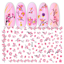 Doneace Flower Nail Art Stickers Decals Colorful Cheery Blossoms 3D Nail Sticker