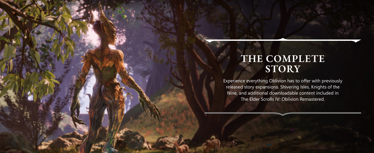 Text reads 'THE COMPLETE'. Dark fantasy-style video game or film promotional image showing mystical forest environment.