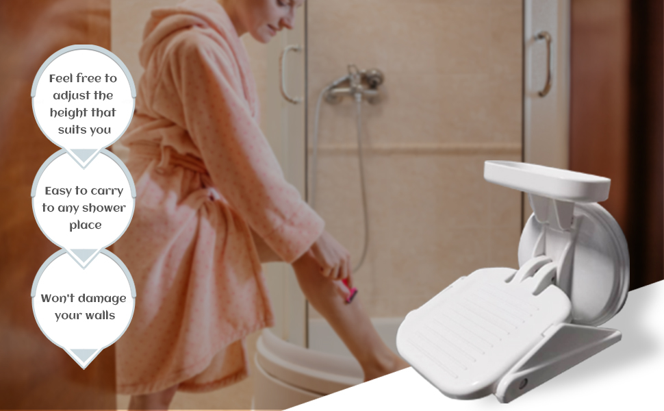 YUEARN Shower Foot Rest for Shaving Legs No Drilling Wall