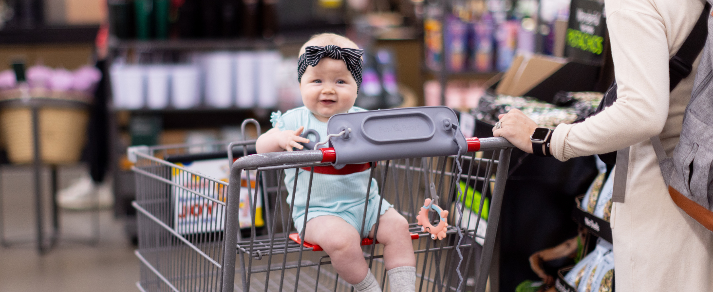 Busy Baby mat on shopping cart