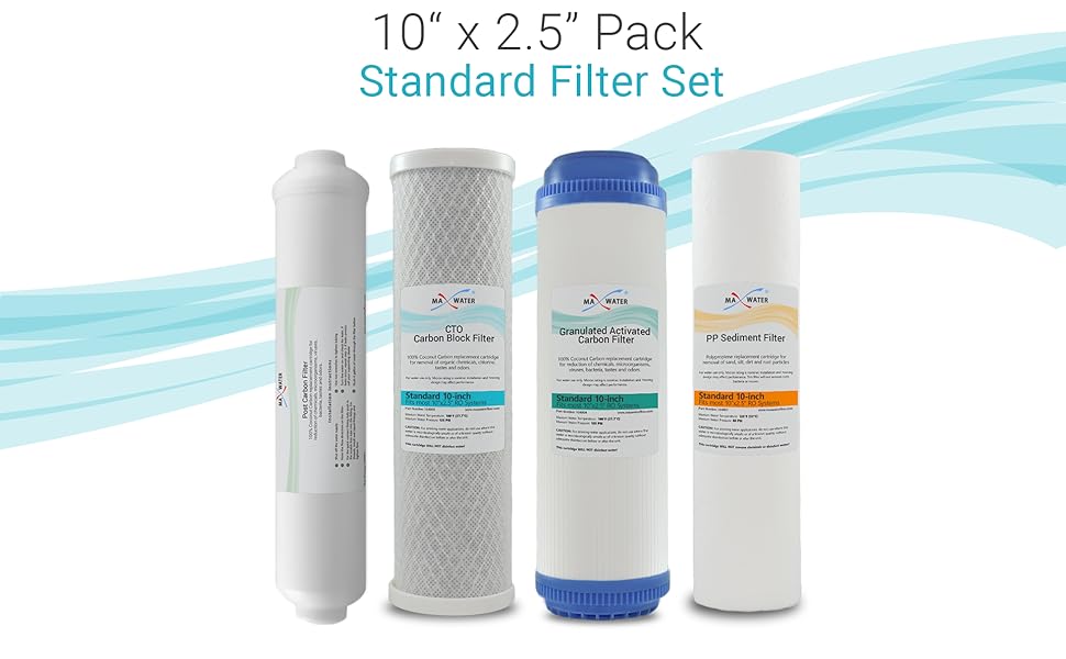 (16 Pack) Max Water Replacement Filter Set for Standard 5