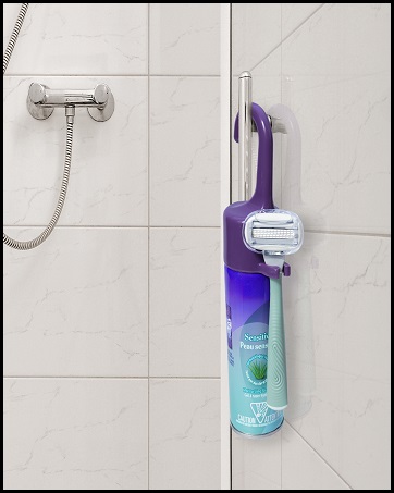 The Original, Reusable, Hanging Shaving Cream Can Accessory Cap with Razor Holder for Women and Men