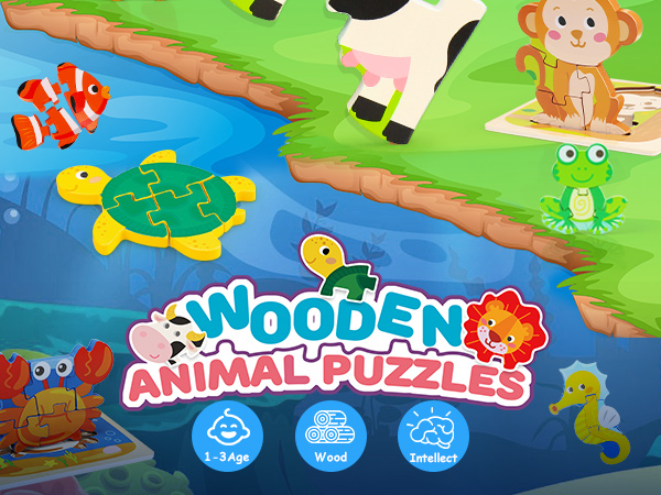 Amazon.com: TOY Life Wooden Puzzles for Toddlers 2-4