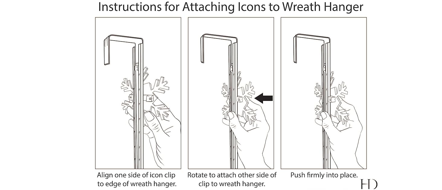 How to attach icon to adjustable wreath hanger