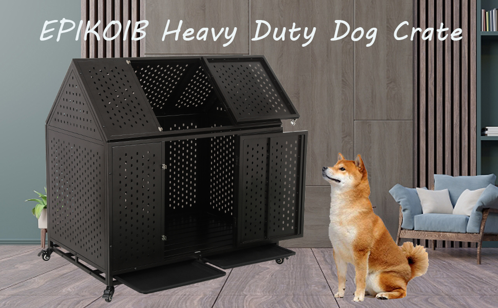 44 inch Indestructible Heavy Duty Dog Crate for Large Dogs