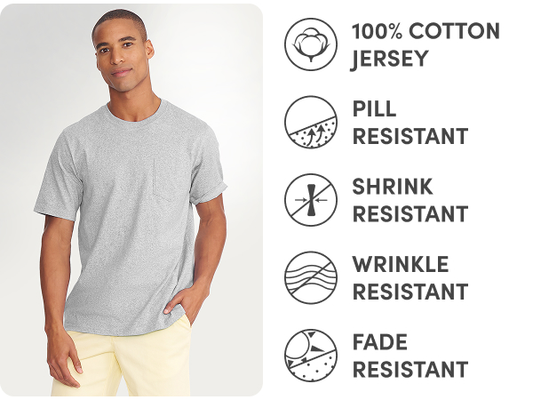 Lands' End Mens Short Sleeve Pocket Super-T Tee Black
