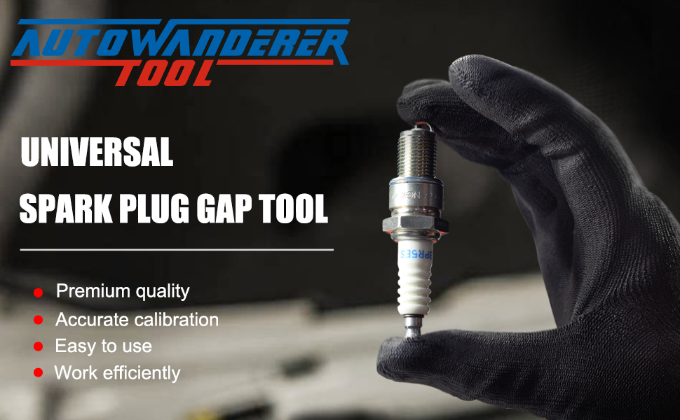 AutoWanderer Tool Universal Spark Plug Gap Tool with Feeler