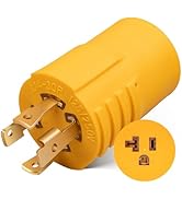 MECMO NEMA L14-30P to 5-15R 5-20R Generator Adapter, 4 Prong Twist Lock Generator L14-30P to 110V...