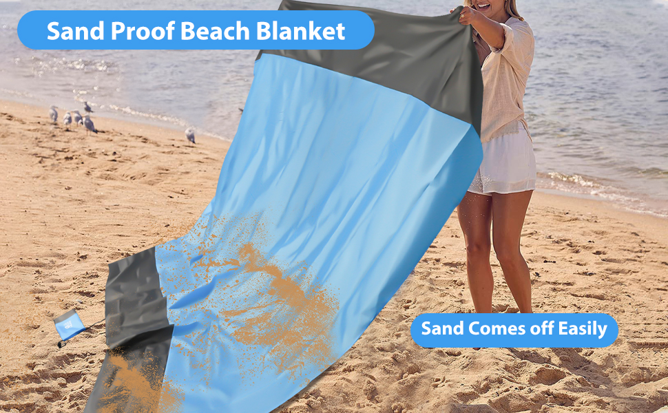 BOGI Sand Proof Beach Blanket, Large Oversized Waterproof Sandless