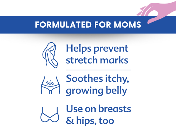 Soothe and moisturize stretching skin and prevent stretch marks