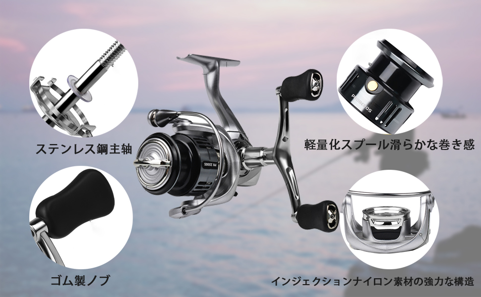 Amazon | Mulanimo スピニングリール 左右交換ハンドル 軽量 遠