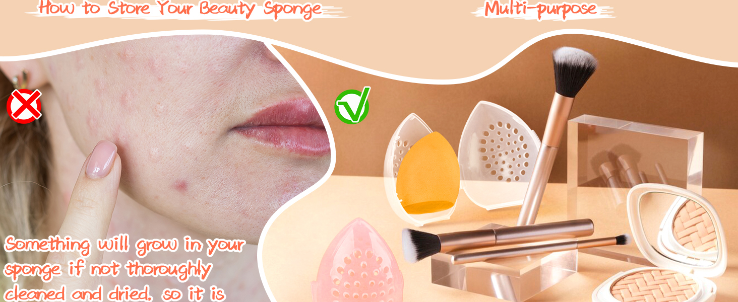 Breathable Makeup Sponge Case Protective Plastic