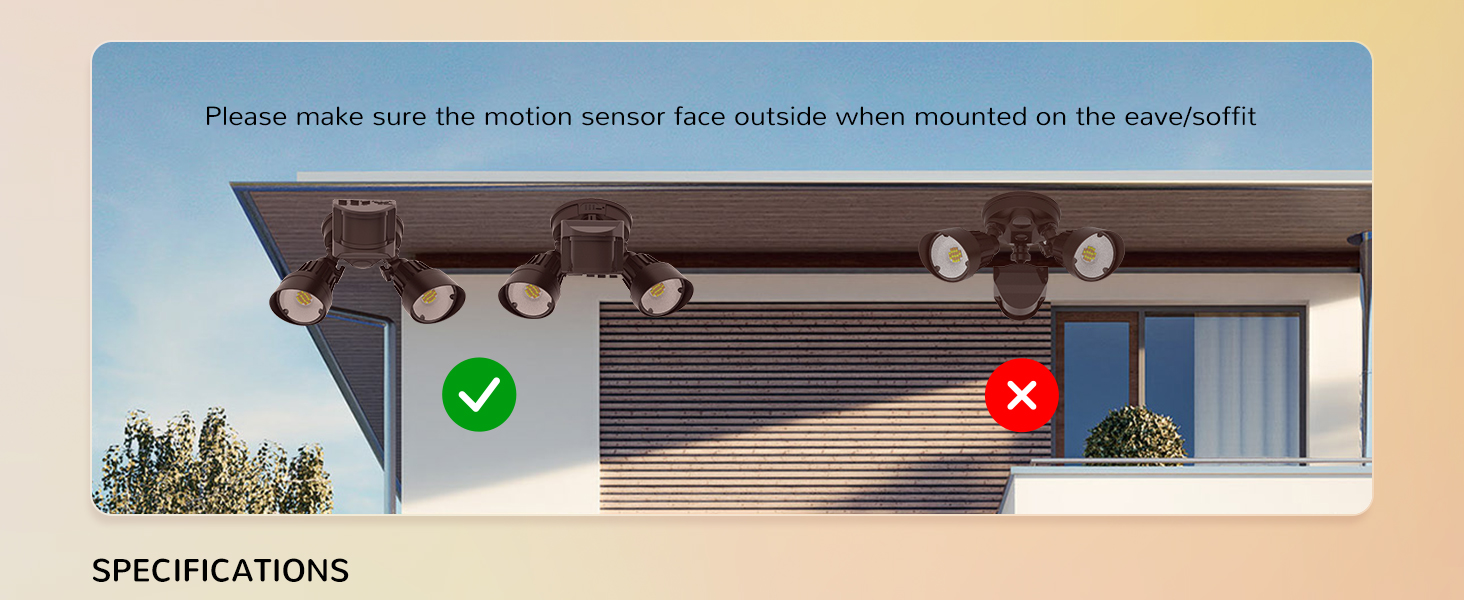 JJC LED Security Lights Motion Sensor Flood Light Outdoor Fixture,27.5W(120W Equiv.) 2000LM,IP65