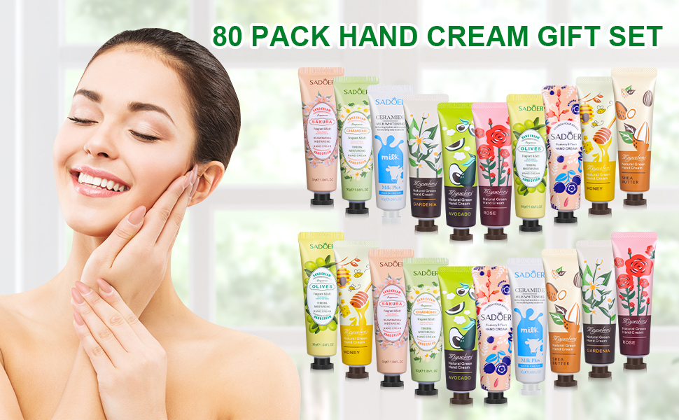 80 Pack Hand Cream Gift Set Hand Lotion Travel Size, Mini