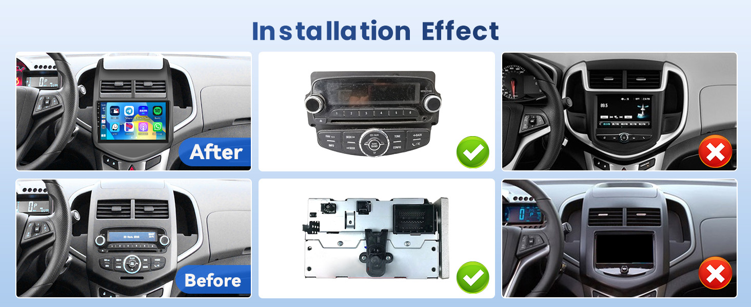 for Chevrolet Aveo Sonic car radio installation