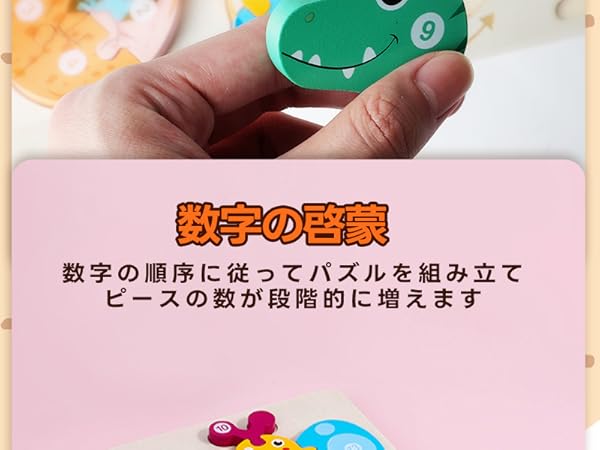 Amazon.co.jp: Opard 木製型はめパズル 1 2 3 4 5 6歳 13-14