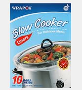 WRAPOK Slow Cooker Liners Kitchen Disposable Cooking Bags BPA Free for Oval or Round Pot, Small S...