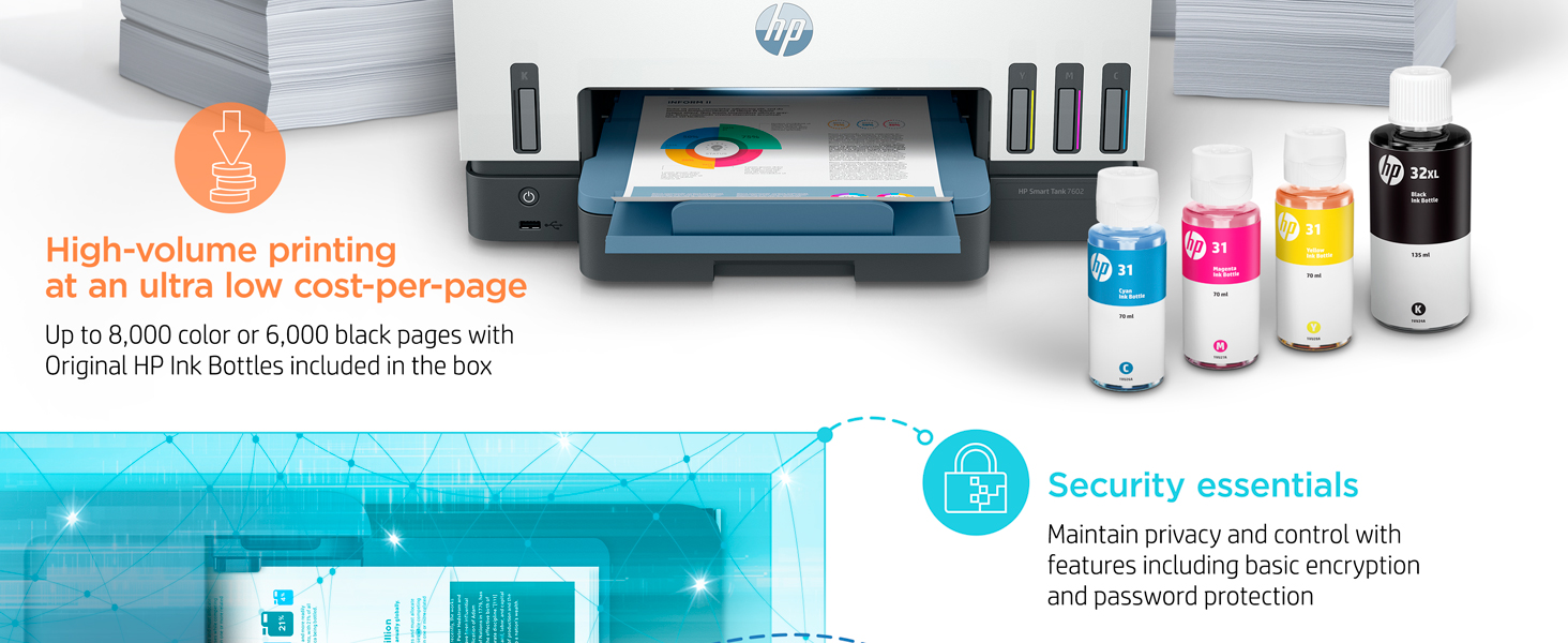 high-volume low-cost printing hp smart tank original hp ink bottles included