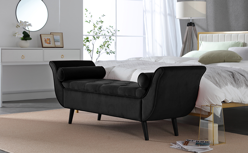 Hdxdkog Storage Bench for Bedroom End of Bed, Velvet