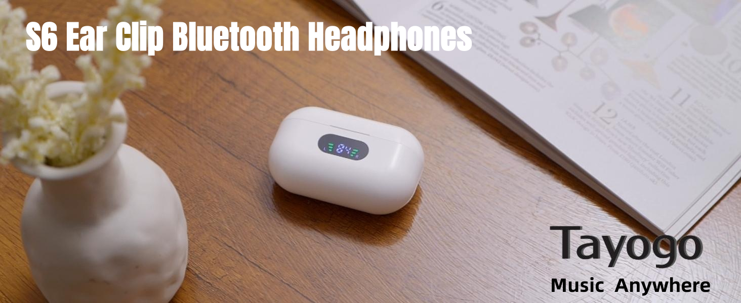 Tayogo Ear Clip Bluetooth Headphones, Open Ear Clip