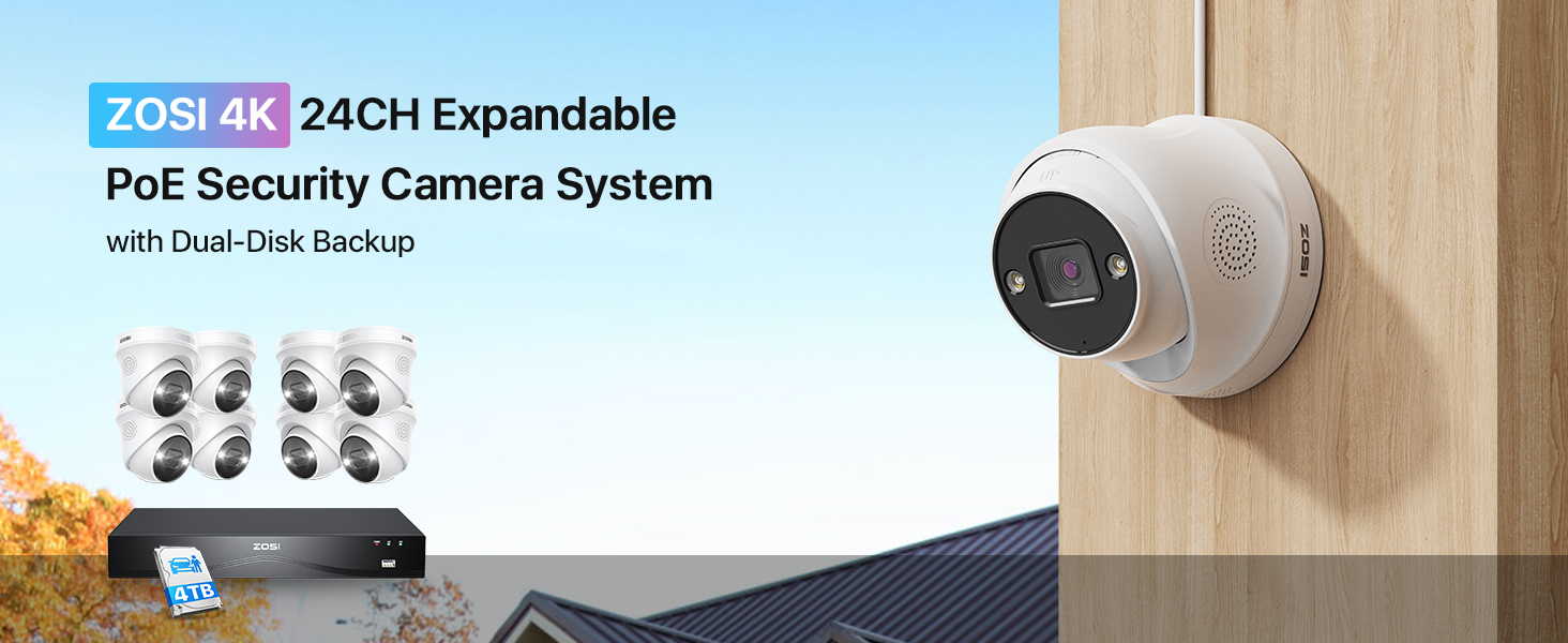 ZOSI 4K PoE Security Camera System