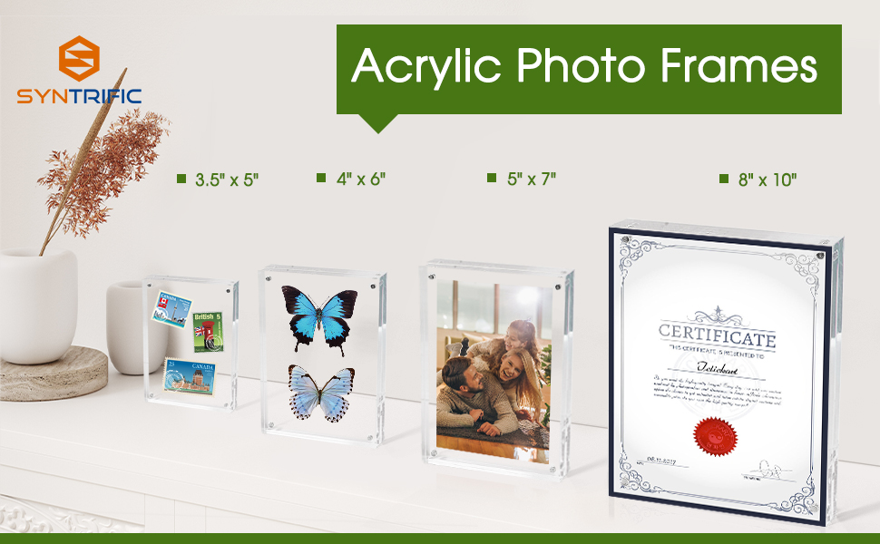 SYNTRIFIC Acrylic Frame 5x7, 5 x 7 Acrylic Picture Frame 6