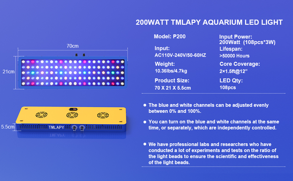 aquarium led light 200Watt