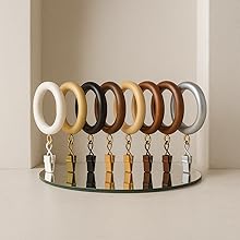 wooden curtain rings with clips