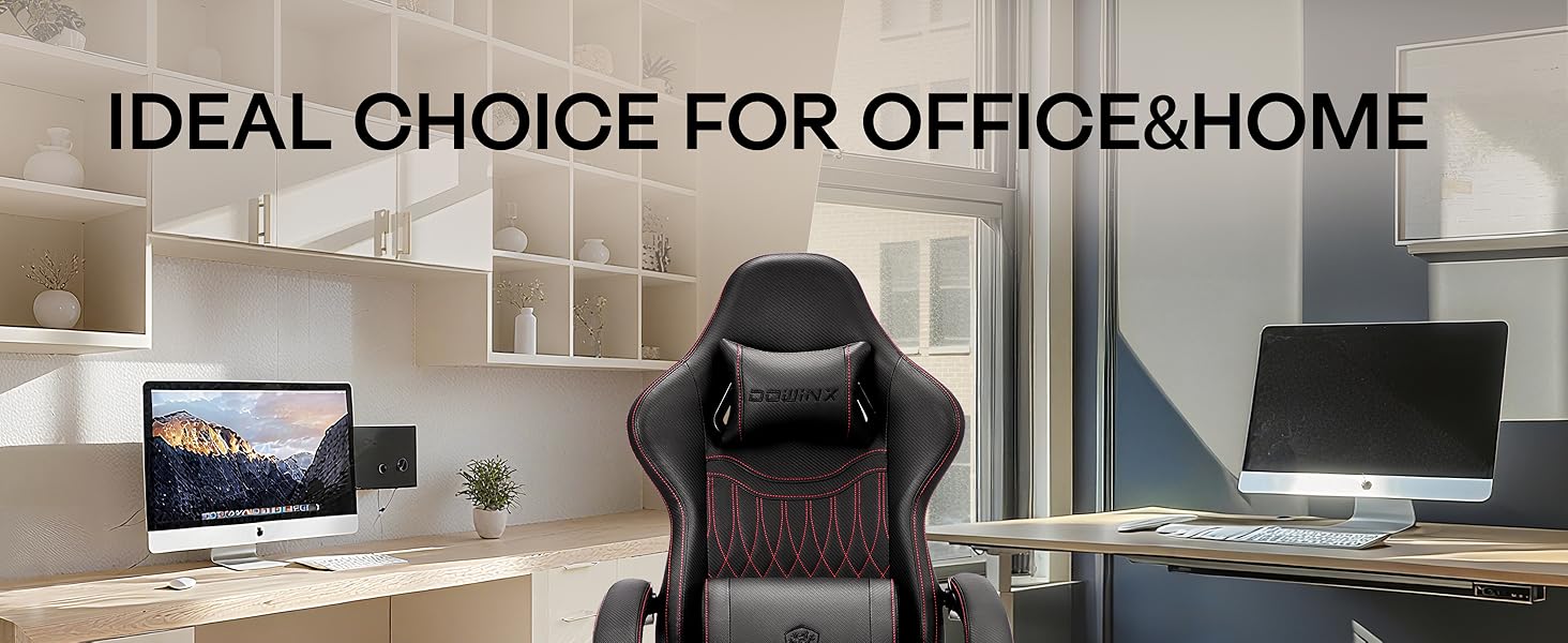 3985d467-79b6-45d8-a3e9-e0bae49aef4a.__CR0,0,2928,1200_PT0_SX1464_V1___ Dowinx Gaming Chair Breathable PU Leather Gamer Chair with Footrest Massage Lumbar Support, Big and Tall Ergonomic Reclining Computer Chair with Pocket Spring Cushion for Adults Teens(Black)