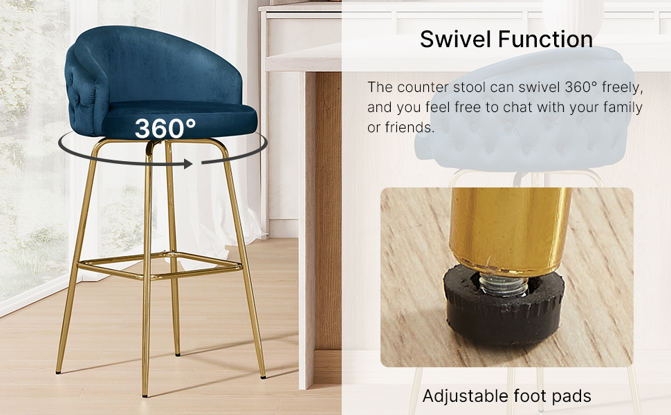 Art Leon Swivel Bar Stool, 30 Inch Counter Height Bar Stool